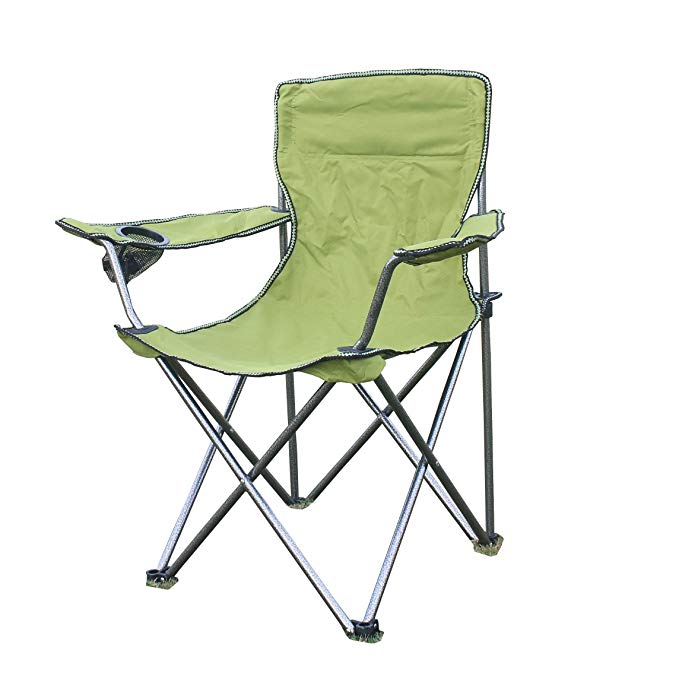 cmarte Foldable Outdoor Chair with Mesh Cup Holder for Picnic, Camping, Fishing & Beach Party