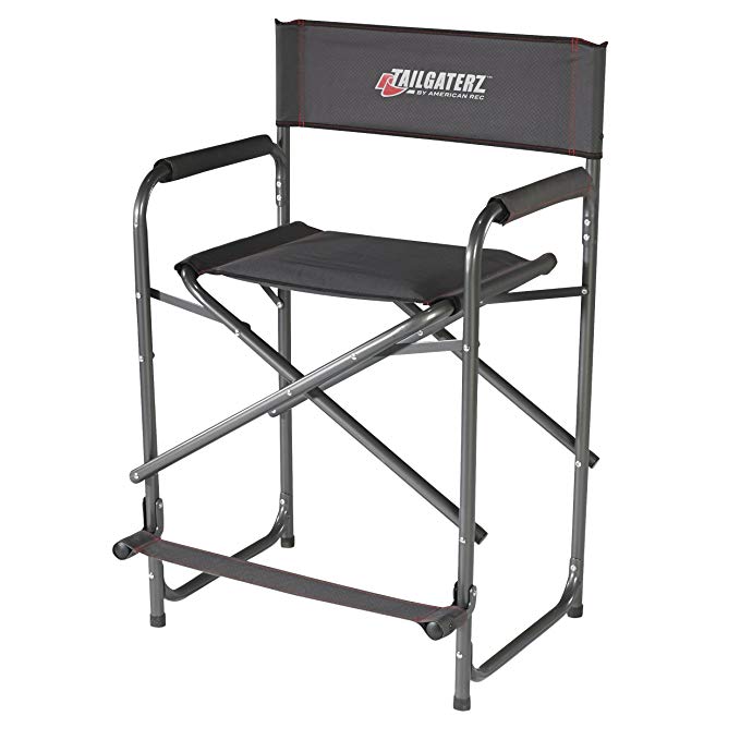 Tailgaterz Take-Out Seat Steel Chair, Game Day Graphite