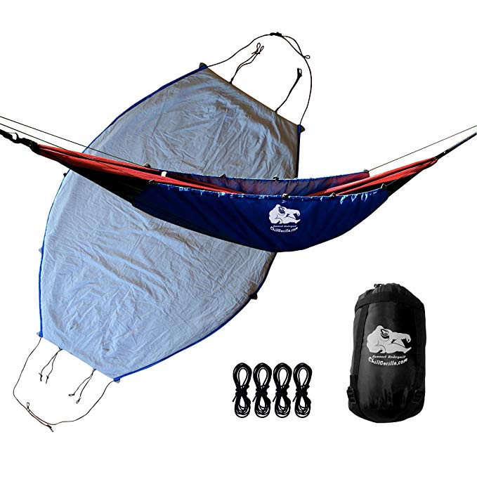 Chill Gorilla 40°F Hammock Underquilt Blanket. Lightweight Fits All Camping Hammocks. Under Quilt Keeps You Warmer, Saves Space, Versatile. Camping Backpacking & Survival Gear. Camp Accessories.