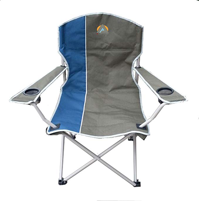 Alpinizmo High Peak USA Folding Quad Camp Chair, Blue/Grey, Large