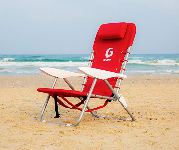 GURO Folding Backpack Beach/Camping Chair with Storage Pouch. Ultralight and Super Durable.