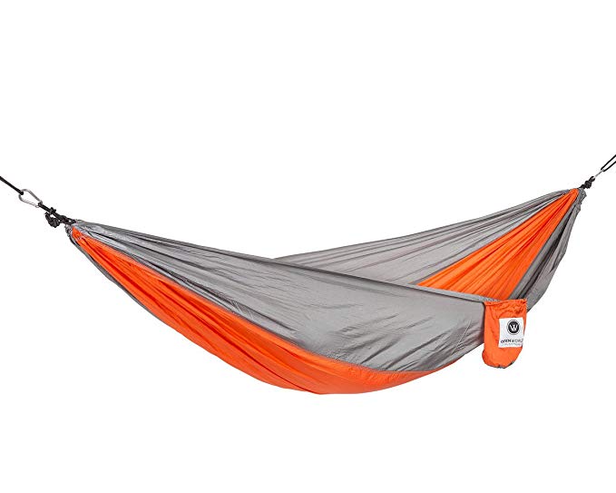 OpenWorld Outfitters Hammock - Portable Lightweight Parachute Material Hammock, Great Camping Hammock, Backpacking, Hiking, Travel, Beach, House, and Yard, Nylon Straps w/ Solid Steel Carabiners