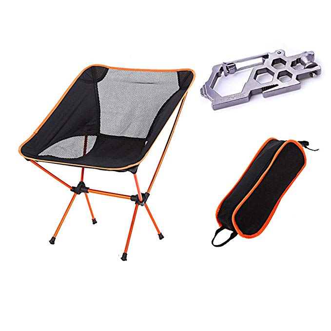 ezyoutdoor Outdoor Ultralight Portable Folding Chairs with Carry Bag Heavy Duty Camping Folding Chair