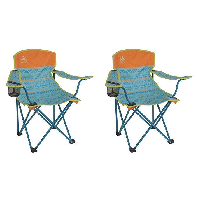 Coleman Kids Camping Glow-in-The-Dark Teal Quad Chairs (2 Pack)